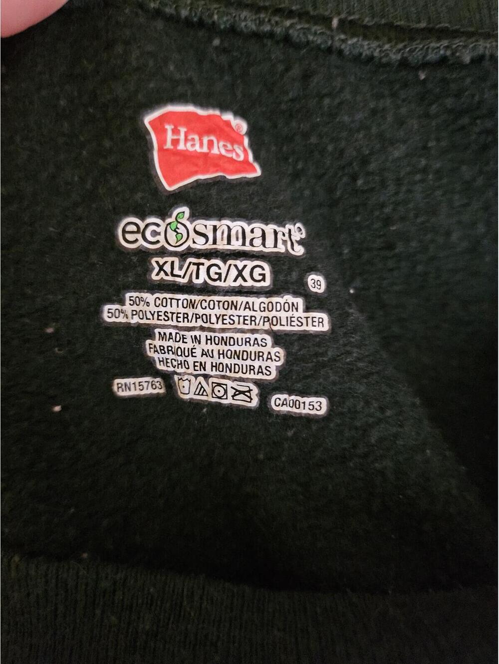 Vintage Mens XL Crewneck Sweatshirt Hanes Green Blank EUC - Picture 2 of 3